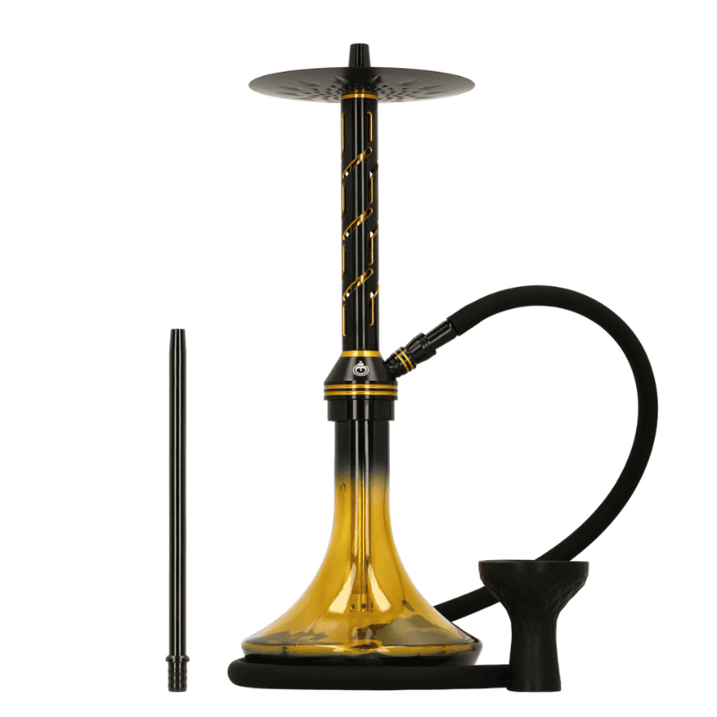 Cachimba El Badia Cyber X de 57 cm con columna de aluminio, base de vidrio y purga oculta