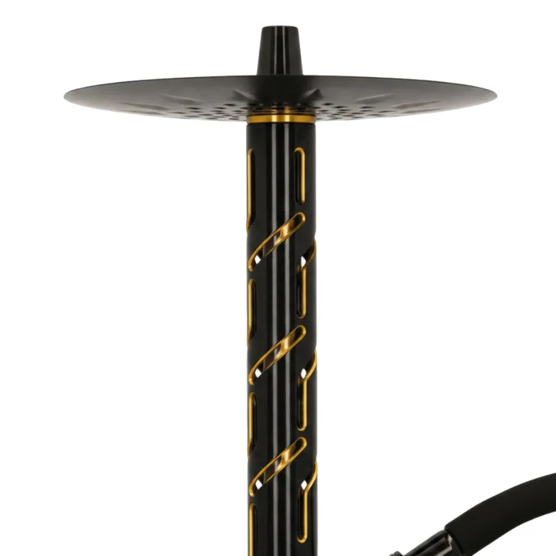 Cachimba El Badia Cyber X de 57 cm con columna de aluminio, base de vidrio y purga oculta mastil