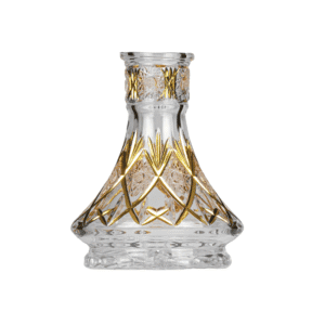 Base de cristal Caesar Crystal Small UFO Zahir Gold con cortes chapados en oro