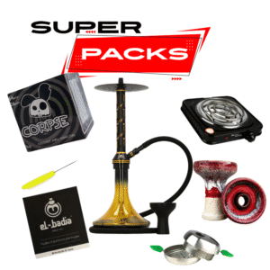 Pack El Badia Cyber con cachimba completa, gestor Provost, carbón natural y accesorios