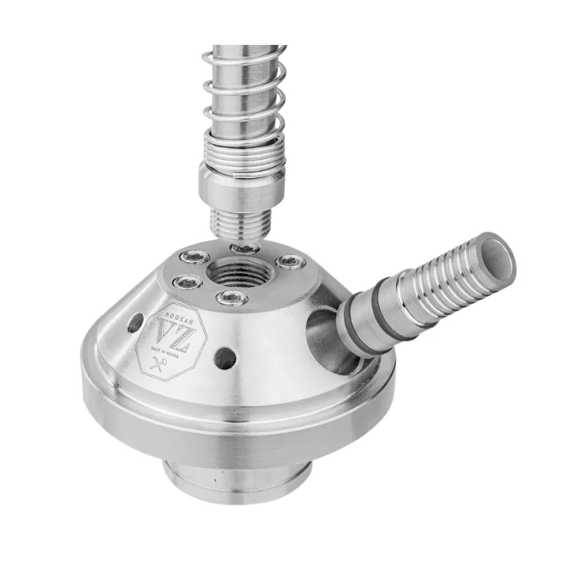 Cachimba VZ Hookah Minimal de 60 cm en acero inoxidable con estética Steampunk y purga integrada camara