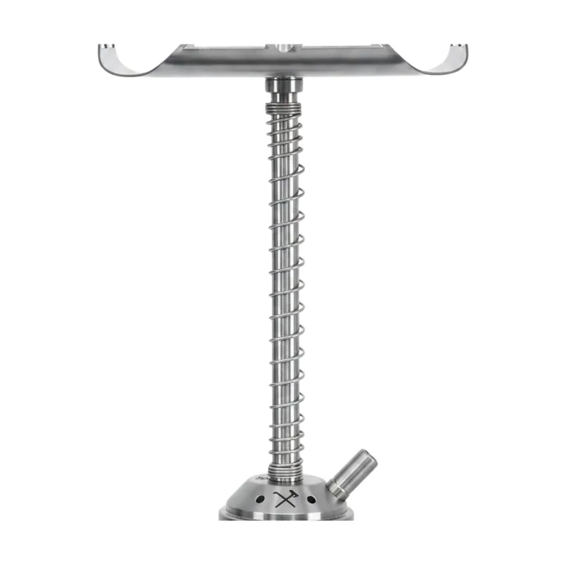 Cachimba VZ Hookah Minimal de 60 cm en acero inoxidable con estética Steampunk y purga integrada