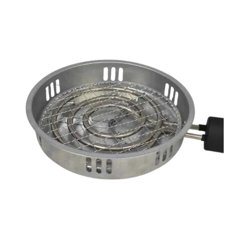 Hornillo eléctrico sartén 1000W para encender carbones de cachimba con diseño tipo sartén y patas elevadas