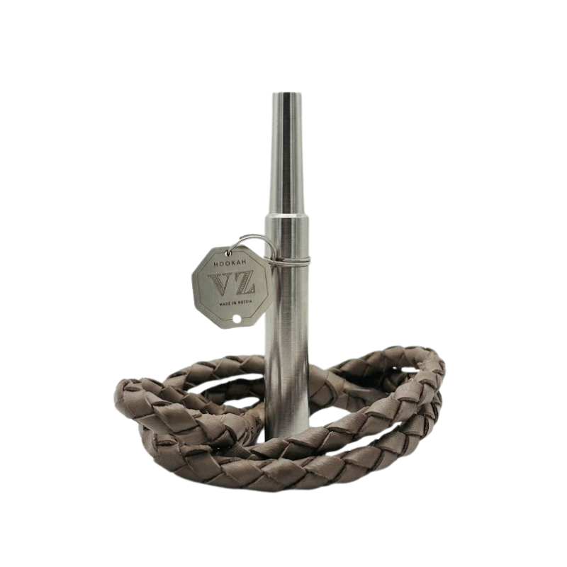 boquilla VZ Hookah Leather de acero inoxidable con cordón