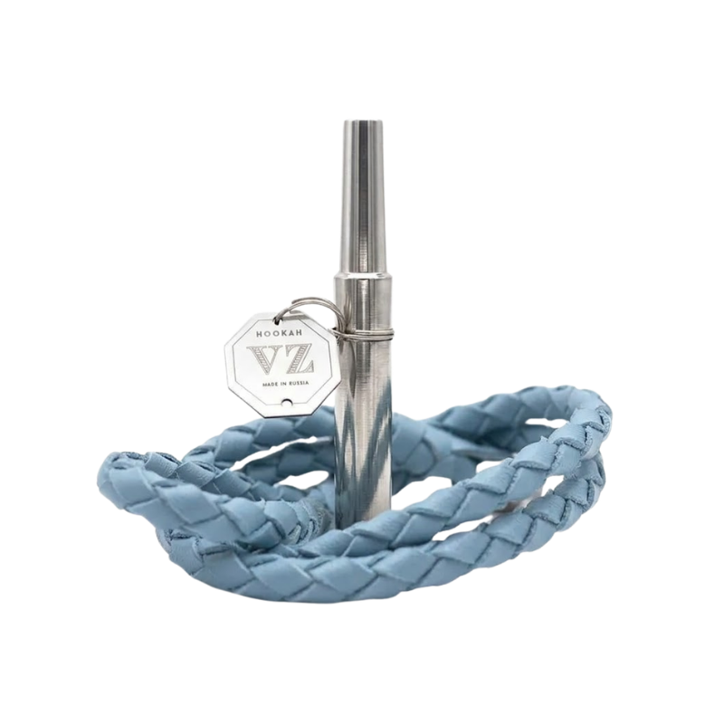 boquilla VZ Hookah Leather Sky Blue de acero inoxidable