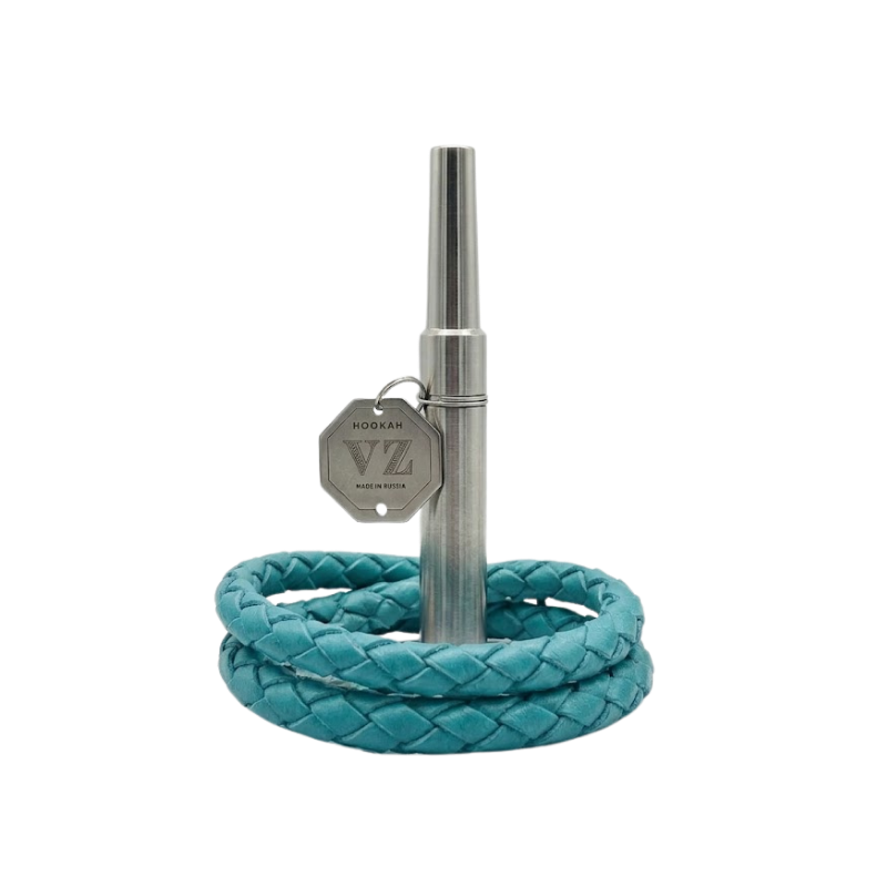 boquilla VZ Hookah Leather Turquoise de acero inoxidable