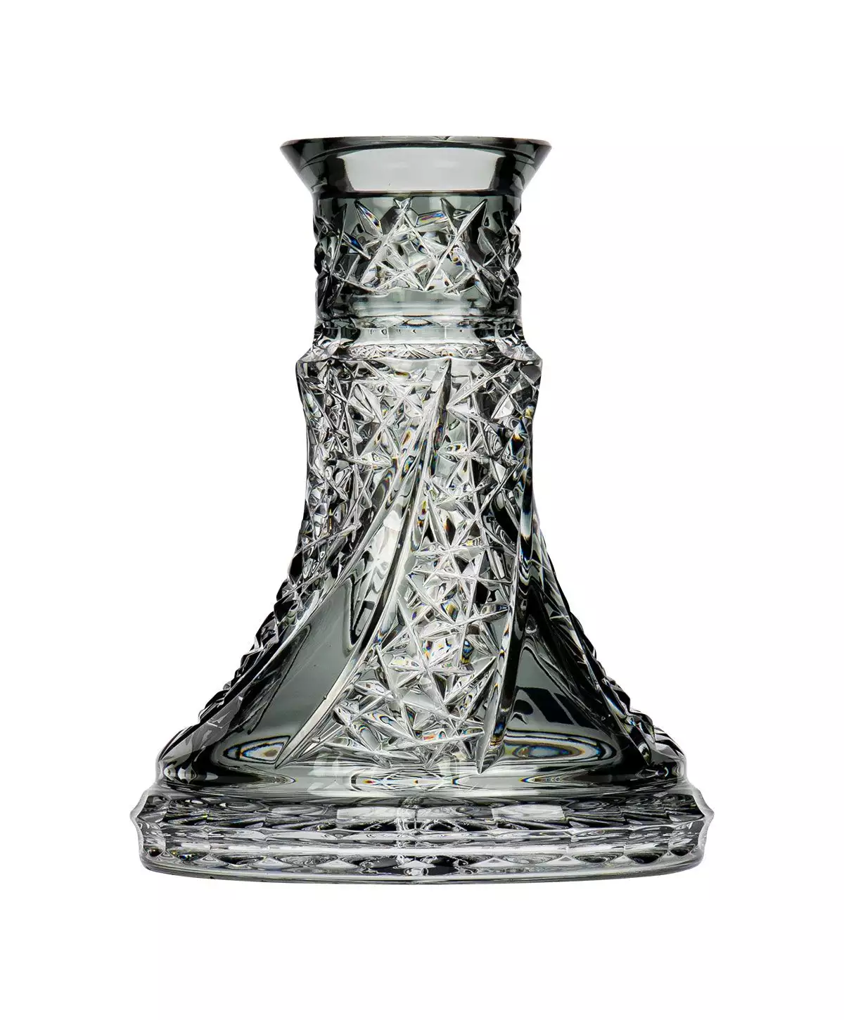 cachimba Caesar Crystal Small Fan Cut Grey base artesanal cristal Moze