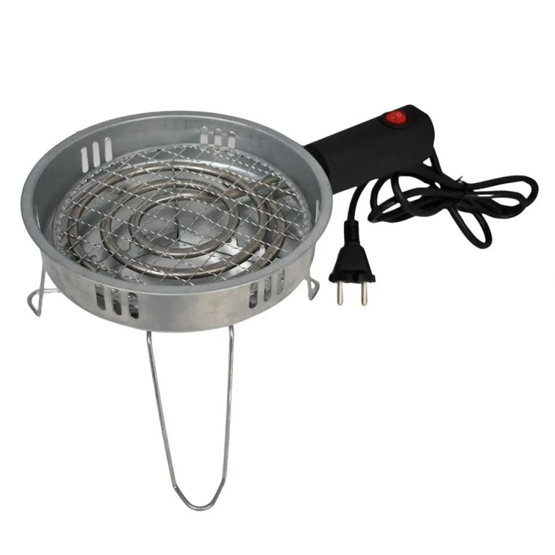 Hornillo eléctrico sartén 1000W para encender carbones de cachimba con diseño tipo sartén y patas elevadas
