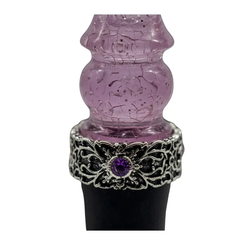 Boquilla personal TGS Velaris Purple en resina acrílica con tonos morados, efecto mineral y rosario acrilica