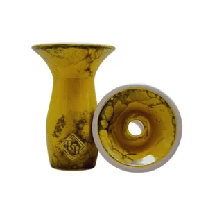 Cazoleta RF Mushroom de RF Hookah en color amarillo, fabricada en barro blanco esmaltado y compatible con Provost y Kaloud
