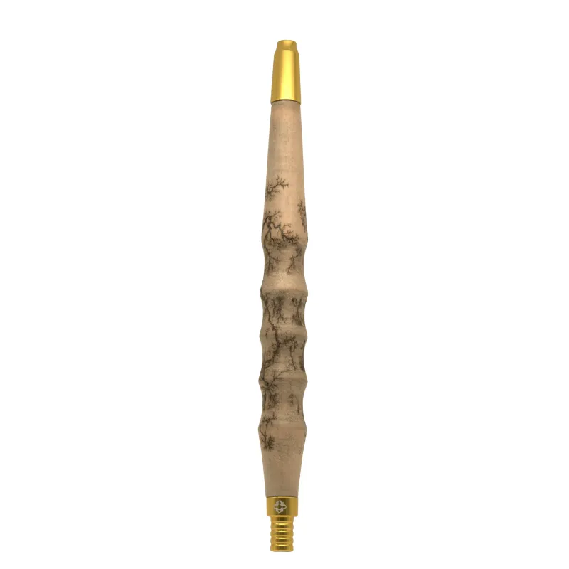 Boquilla Amazon Hookah Wood de madera natural disponible en negro y dorado