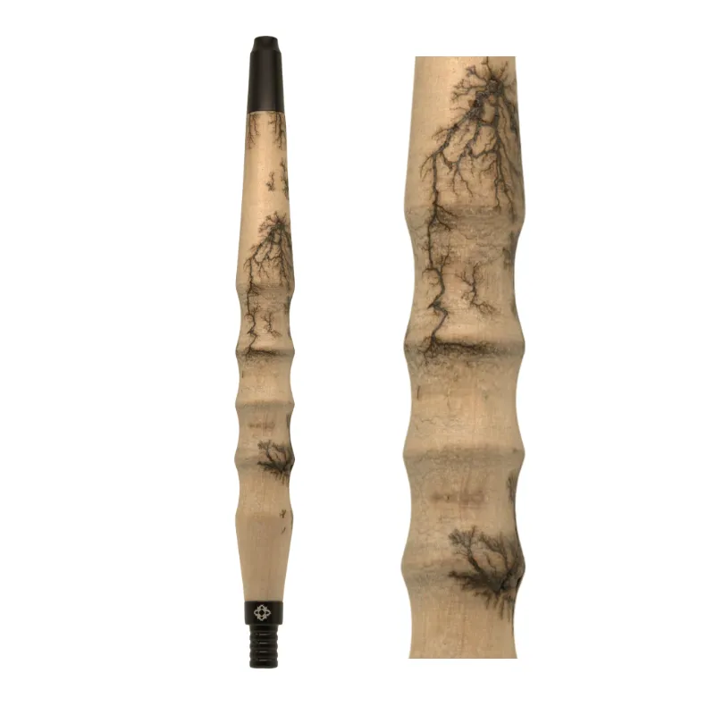 Boquilla Amazon Hookah Wood de madera natural disponible en negro y dorado